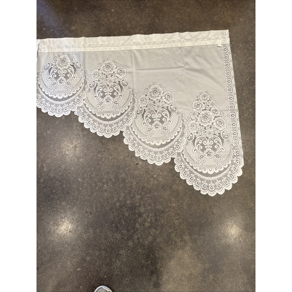 Vintage J.c. penney 78x30‎ inch Ecru Eva Valences Elizabeth Gray